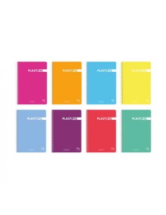 CUADERNO PLASTIPAC 90 GRS. TAPA POLIPROPILENO 4º 80 HOJAS MM CON MARGEN SURTIDO PACSA  - Pack de 5 unidades - 16575